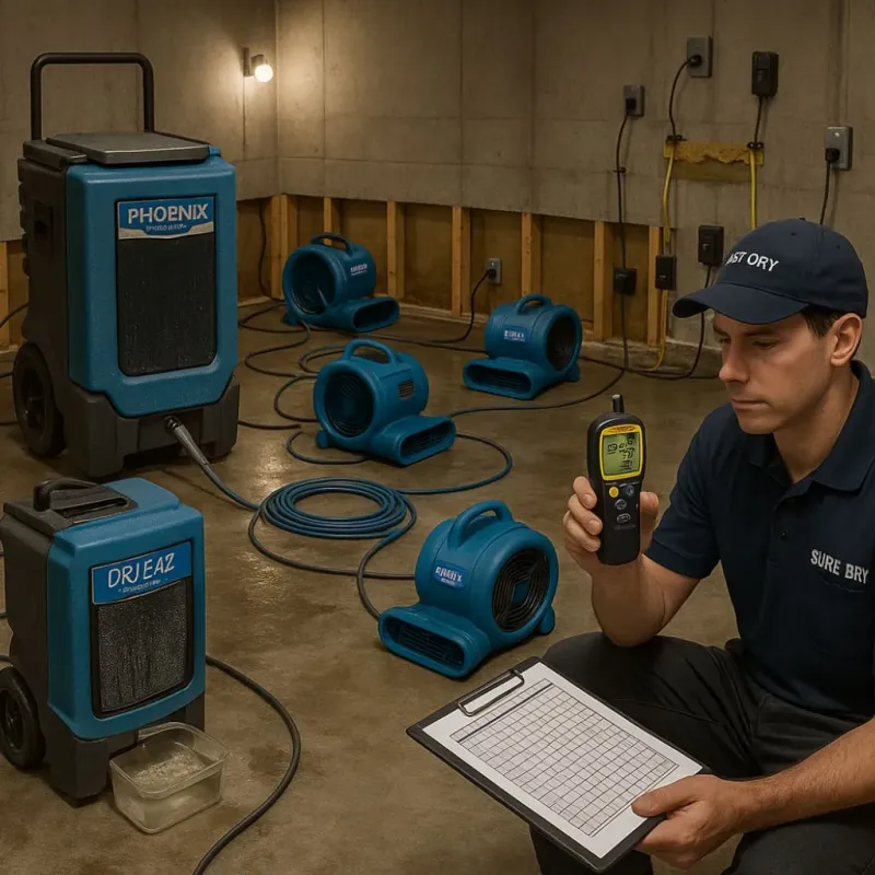 Structural Drying and Dehumidification process in Jackson, MI